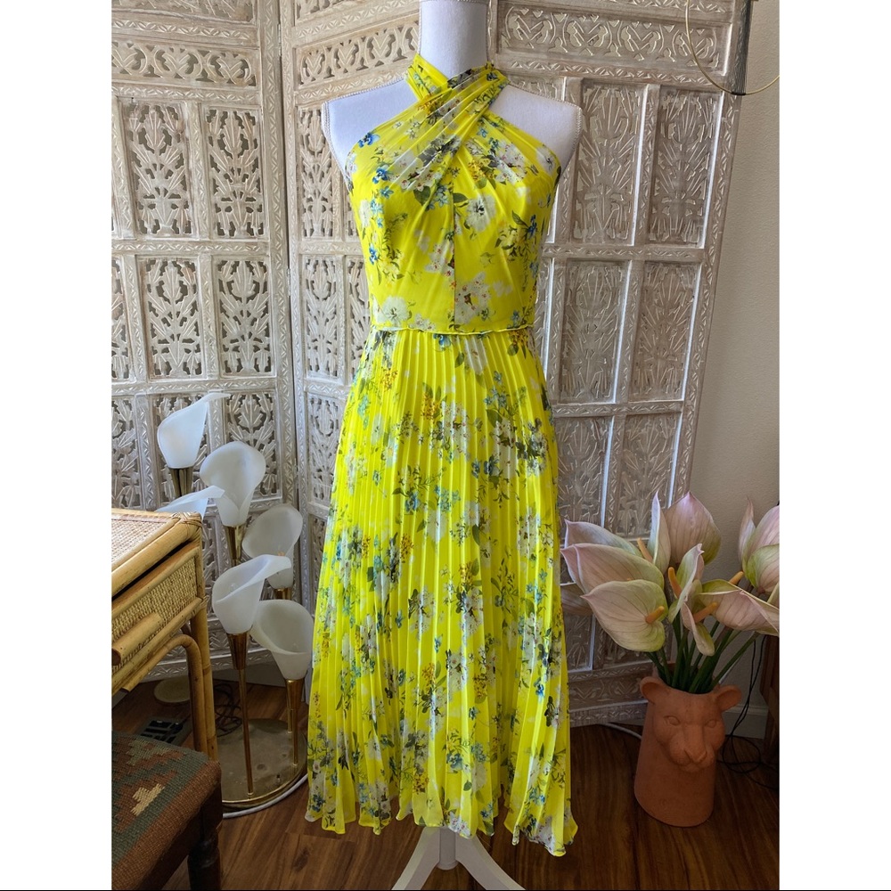 NWT Oasis halter neck floral print midi dress